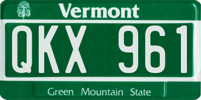 VT license plate QKX961