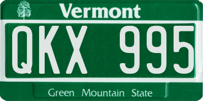 VT license plate QKX995