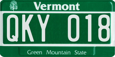 VT license plate QKY018