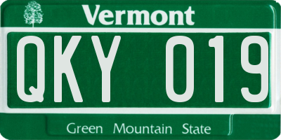 VT license plate QKY019