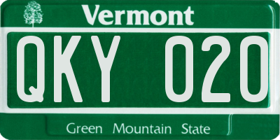 VT license plate QKY020