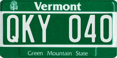 VT license plate QKY040