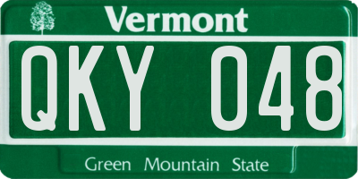 VT license plate QKY048
