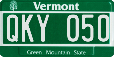 VT license plate QKY050