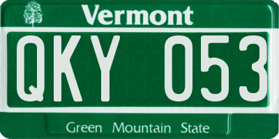 VT license plate QKY053