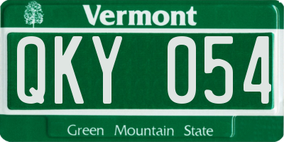 VT license plate QKY054