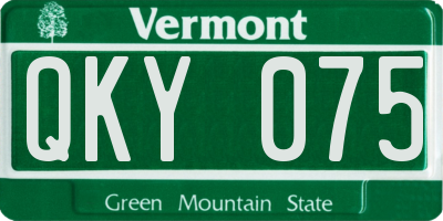 VT license plate QKY075