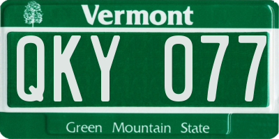 VT license plate QKY077