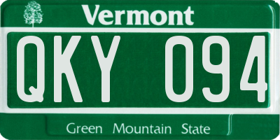 VT license plate QKY094