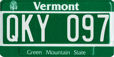 VT license plate QKY097