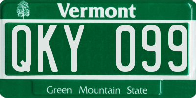 VT license plate QKY099