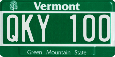 VT license plate QKY100