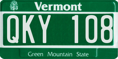 VT license plate QKY108