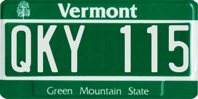 VT license plate QKY115