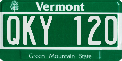 VT license plate QKY120