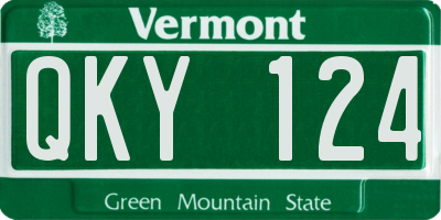 VT license plate QKY124