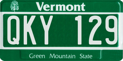 VT license plate QKY129