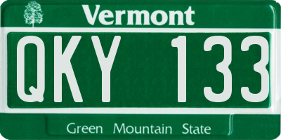 VT license plate QKY133