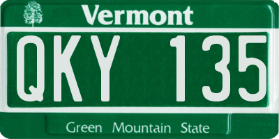 VT license plate QKY135