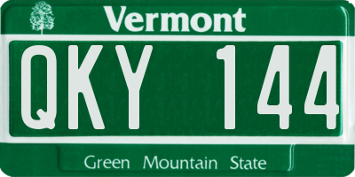 VT license plate QKY144