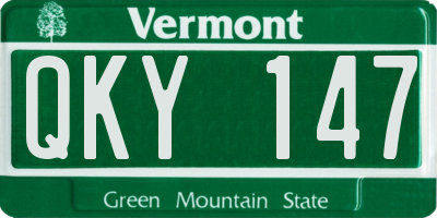 VT license plate QKY147