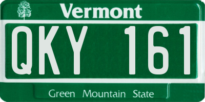 VT license plate QKY161