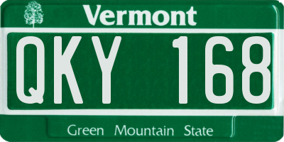 VT license plate QKY168