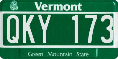 VT license plate QKY173