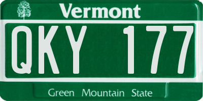 VT license plate QKY177