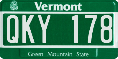 VT license plate QKY178