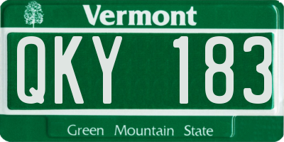 VT license plate QKY183
