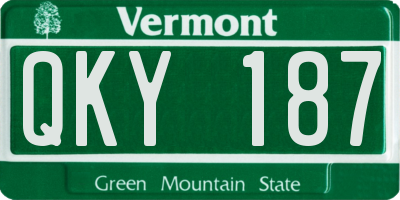VT license plate QKY187