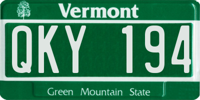 VT license plate QKY194