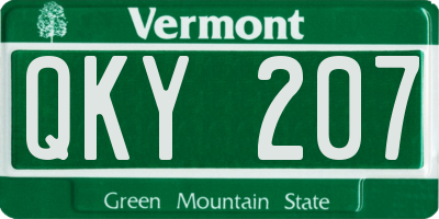 VT license plate QKY207