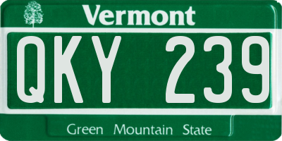 VT license plate QKY239