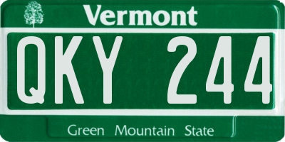 VT license plate QKY244