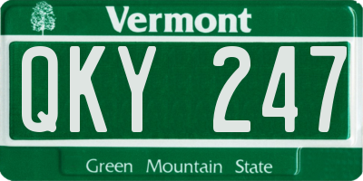 VT license plate QKY247