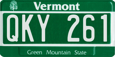 VT license plate QKY261