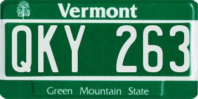 VT license plate QKY263