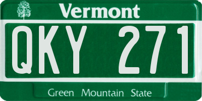 VT license plate QKY271