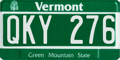 VT license plate QKY276