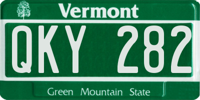 VT license plate QKY282