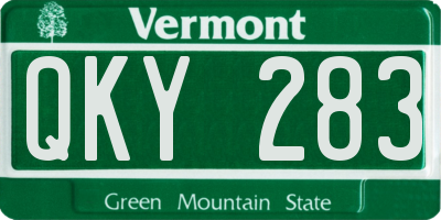 VT license plate QKY283