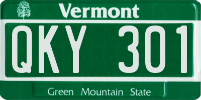 VT license plate QKY301