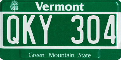 VT license plate QKY304