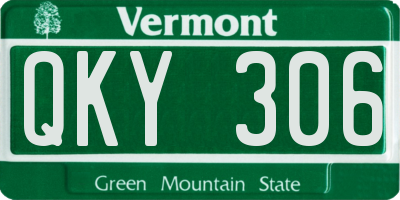VT license plate QKY306
