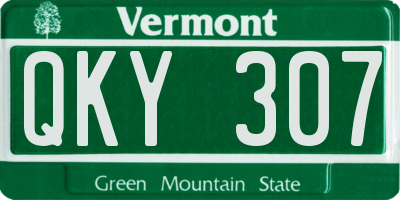 VT license plate QKY307
