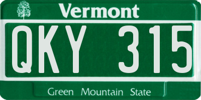 VT license plate QKY315