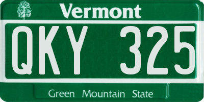 VT license plate QKY325