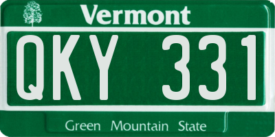 VT license plate QKY331